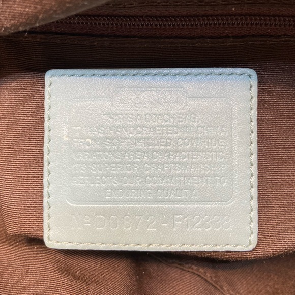 Coach Pebbled Leather Blue Hobo Shoulder Bag Turnlock - Picture 13 of 16